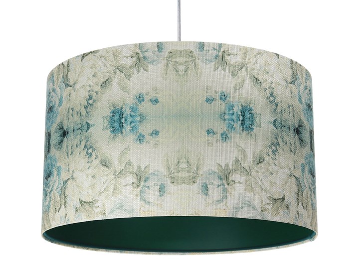Zielona lampa wisząca z kloszem w kwiaty - S371-Aisha Metal Lampa z abażurem Lampa z kloszem Chrom Tkanina Tworzywo sztuczne Styl Nowoczesny