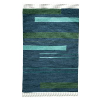 Ciemnoniebieski dwustronny zewnętrzny dywan z tworzywa z recyklingu Green Decore Marlin, 160x230 cm