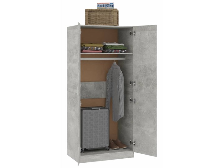 vidaXL Szafa, kolor szary betonowy, 80x52x180 cm, płyta wiórowa Płyta MDF Głębokość 52 cm Typ Gotowa