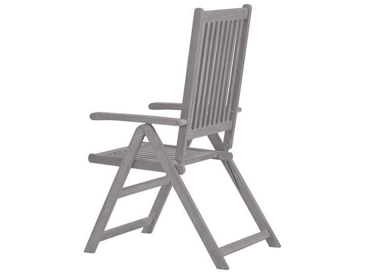 vidaXL Rozkładane krzesła ogrodowe z poduszkami, 8 szt., lita akacja Tworzywo sztuczne Drewno Krzesło składane Kolor Szary