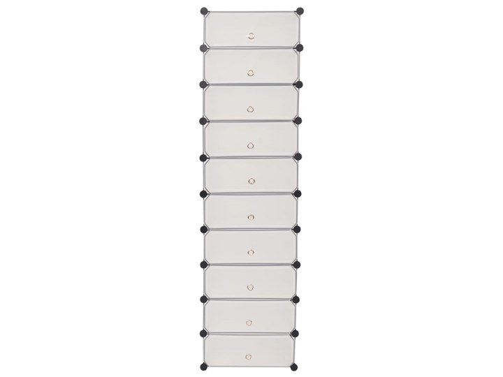 vidaXL Szafka na buty, 10 przegród, biała Tworzywo sztuczne Szerokość 47 cm Pomieszczenie Przedpokój Głębokość 37 cm Wysokość 172 cm Metal Kategoria Szafki i regały
