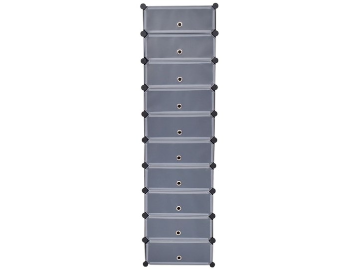 vidaXL Szafka na buty z 10 przegrodami, czarna Wysokość 172 cm Metal Szerokość 47 cm Kolor Czarny Głębokość 37 cm Tworzywo sztuczne Kategoria Szafki i regały