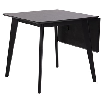 Stół rozkładany czarny drewniane nogi kauczuk 80-120x80 cm