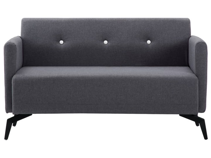 vidaXL 2-osobowa sofa tapicerowana tkaniną, 115x60x67 cm, ciemnoszara Stała konstrukcja Szerokość 115 cm Głębokość 60 cm Kolor Szary Nóżki Na nóżkach