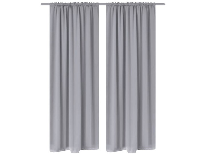 vidaXL Szare zasłony zaciemniające, 135 x 245 cm, 2 sztuki 135x245 cm Poliester Zasłona zaciemniająca Kolor Szary