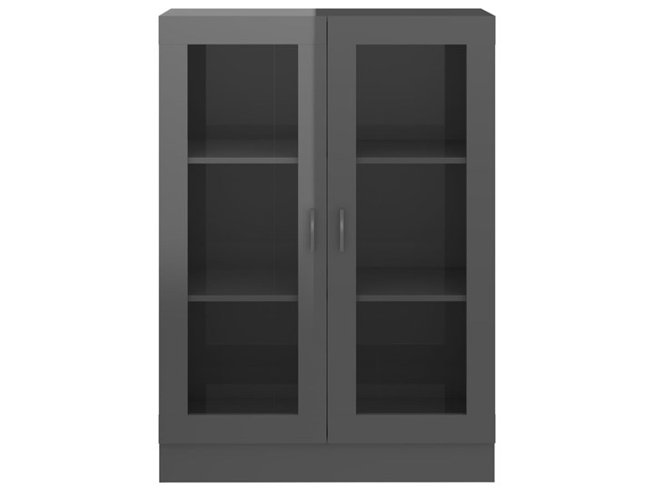 vidaXL Witryna, wysoki połysk, szara, 82,5x30,5x115 cm, płyta Płyta meblowa Szerokość 83 cm Na książki Płyta laminowana Szkło Stojące Płyta MDF Głębokość 31 cm Styl Tradycyjny
