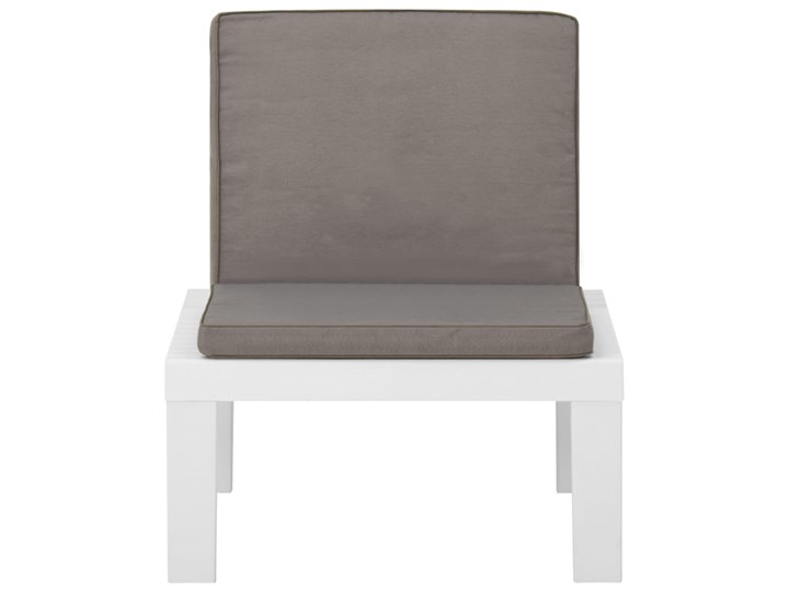 vidaXL Krzesła ogrodowe z poduszkami, 2 szt., plastik, białe Tworzywo sztuczne Kolor Szary Kolor Zielony