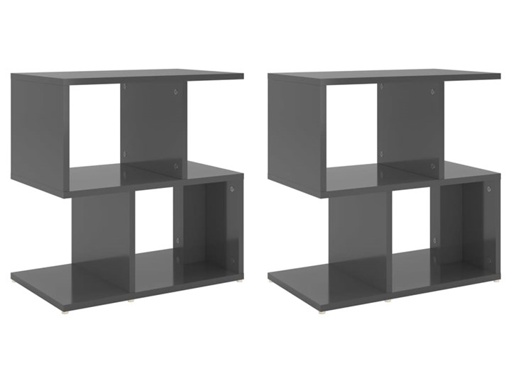 vidaXL Szafki nocne, 2 szt., wysoki połysk, szare, 50x30x51,5cm, płyta Na zdjęcia Pomieszczenie Sypialnia Płyta MDF Głębokość 30 cm Płyta laminowana Płyta meblowa Szerokość 50 cm Wysokość 52 cm Kategoria Szafki i regały