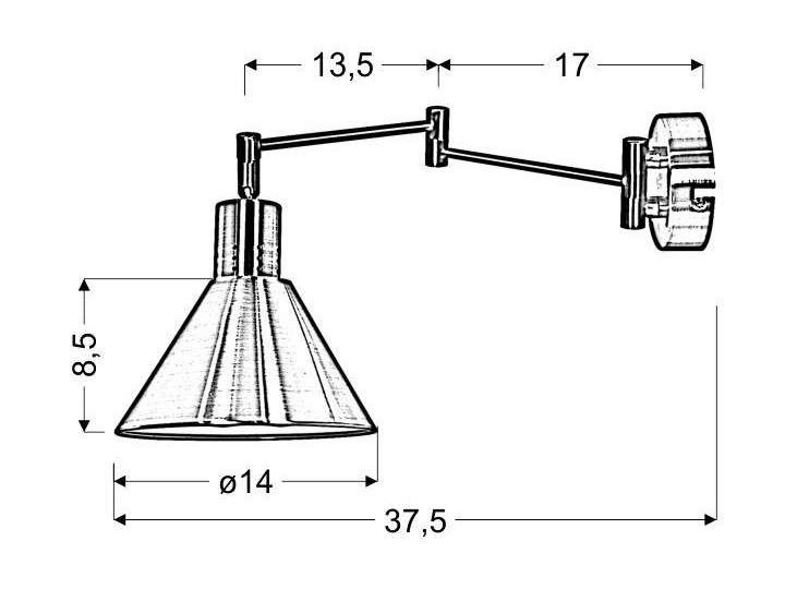 Industrialna LAMPA ścienna COPENHAGEN 21-41210 Candellux regulowana OPRAWA metalowa KINKIET na wysięgniku patyna Styl Industrialny