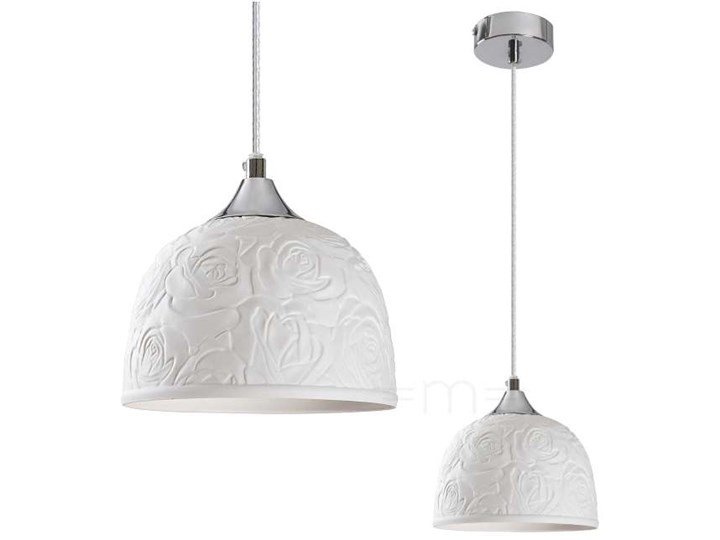 LAMPA wisząca ROSALIE 7606 Rabalux ceramiczna OPRAWA prowansalski ZWIS w kwieciste wzory biały Ceramika Kategoria Lampy wiszące