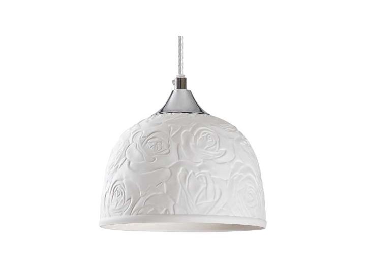LAMPA wisząca ROSALIE 7606 Rabalux ceramiczna OPRAWA prowansalski ZWIS w kwieciste wzory biały Ceramika Kategoria Lampy wiszące