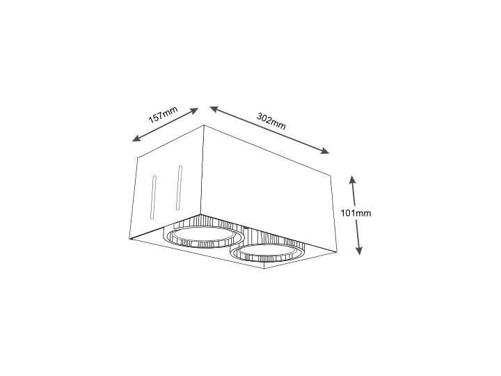 Spot LAMPA sufitowa KOMORO 7328 Shilo prostokątna OPRAWA podtynkowa OCZKO regulowane do zabudowy WPUST biały Prostokątne Oprawa stropowa Kategoria Oprawy oświetleniowe