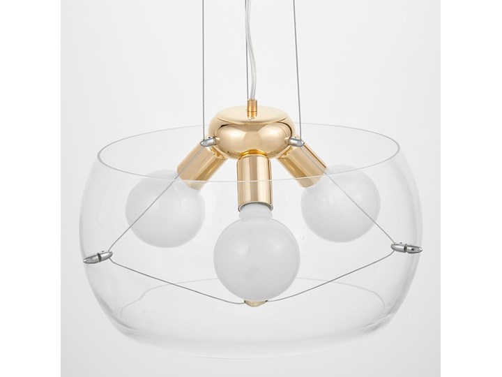 NOWOCZESNA LAMPA WISZĄCA GLOBO GOLD D40 Metal Lampa z abażurem Lampa z kloszem Szkło Styl Nowoczesny