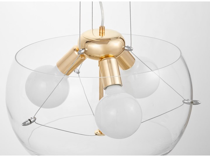 NOWOCZESNA LAMPA WISZĄCA GLOBO GOLD D40 Lampa z kloszem Szkło Lampa z abażurem Metal Styl Nowoczesny Styl Glamour