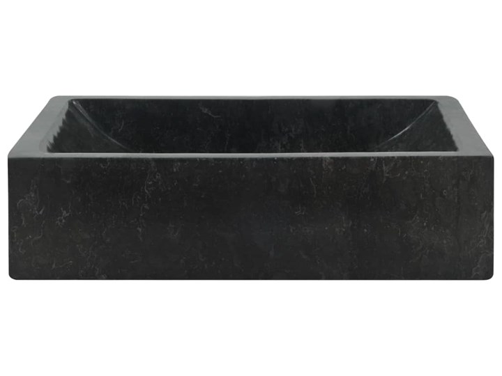 vidaXL Umywalka, 45 x 30 x 12 cm, marmurowa, czarna Nablatowe Szerokość 45 cm Prostokątne Kolor Czarny