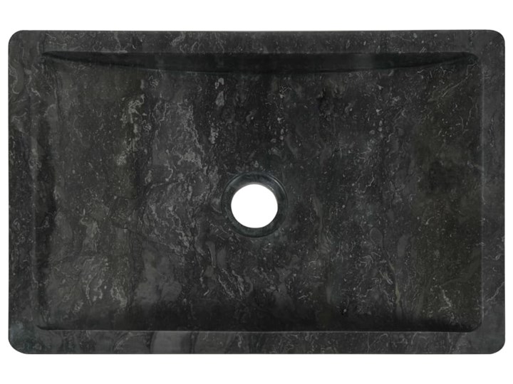 vidaXL Umywalka, 45 x 30 x 12 cm, marmurowa, czarna Nablatowe Szerokość 45 cm Prostokątne Kolor Czarny