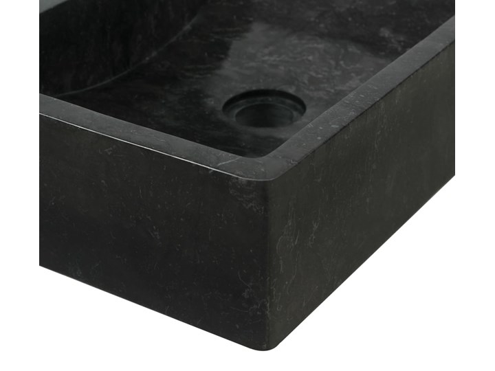 vidaXL Umywalka, 45 x 30 x 12 cm, marmurowa, czarna Kolor Czarny Szerokość 45 cm Prostokątne Nablatowe Kategoria Umywalki