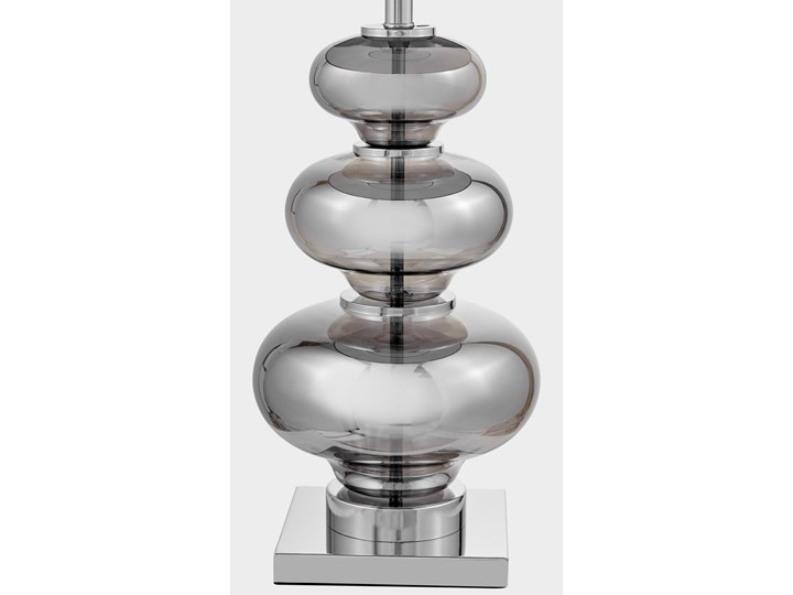 LAMPA NOCNA CZARNO-SREBRNA BRISTON Szkło Lampa z kloszem Lampa z abażurem Tkanina Metal Styl Nowoczesny Wysokość 71 cm Styl Glamour