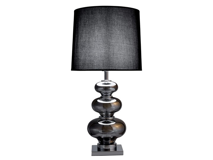 LAMPA NOCNA CZARNO-SREBRNA BRISTON Metal Tkanina Lampa z kloszem Styl Nowoczesny Wysokość 71 cm Szkło Lampa z abażurem Styl Glamour