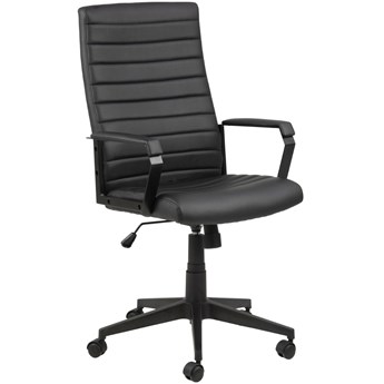 Czarne krzesło do biura z ekoskóry Charles
