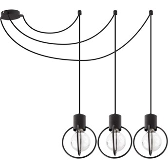 Druciana LAMPA wisząca AURA KOŁO 31085 Sigma industrialna OPRAWA zwis PAJĄK metalowy drut loft czarny