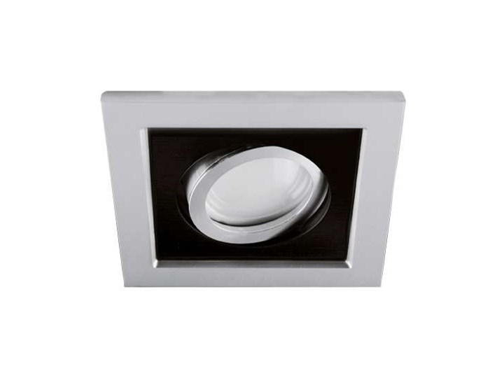 Podtynkowa LAMPA sufitowa BORYS 03139 Ideus metalowa OPRAWA kwadratowy wpust OCZKO srebrne czarne
