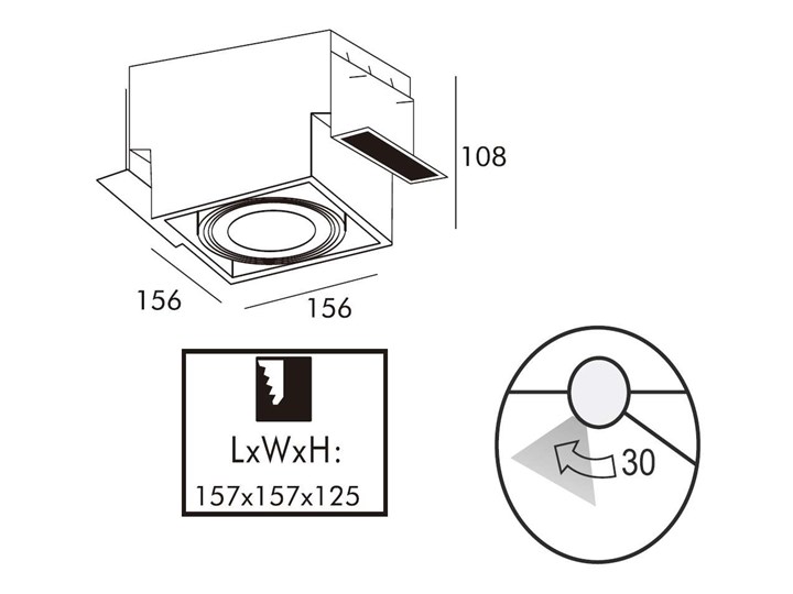 Wpust LAMPA sufitowa ONEON 94363-BK Zumaline metalowa OPRAWA kwadratowa do zabudowy czarny Kwadratowe Oprawa stropowa Kategoria Oprawy oświetleniowe