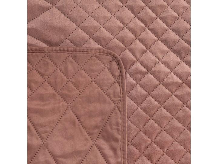 Narzuta welwetowa pikowana w geometryczny wzór NKT-02 Mikrofibra 210x220 cm Poliester Wzór Pikowany