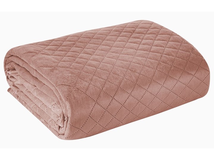 Narzuta welwetowa pikowana w geometryczny wzór NKT-02 Mikrofibra 210x220 cm Poliester Kategoria Narzuty