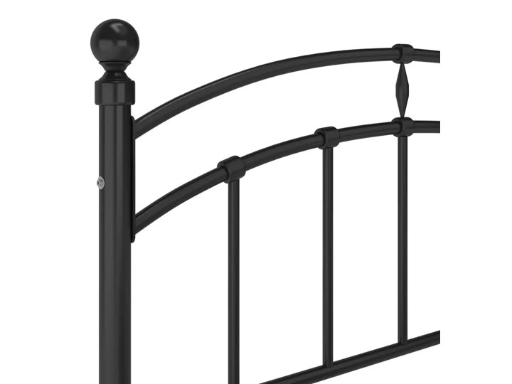 vidaXL Rama łóżka, czarna, metalowa, 120 x 200 cm Łóżko metalowe Kolor Czarny