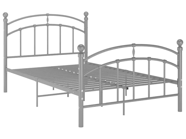 vidaXL Rama łóżka, szara, metalowa, 120 x 200 cm Łóżko metalowe Rozmiar materaca 120x200 cm