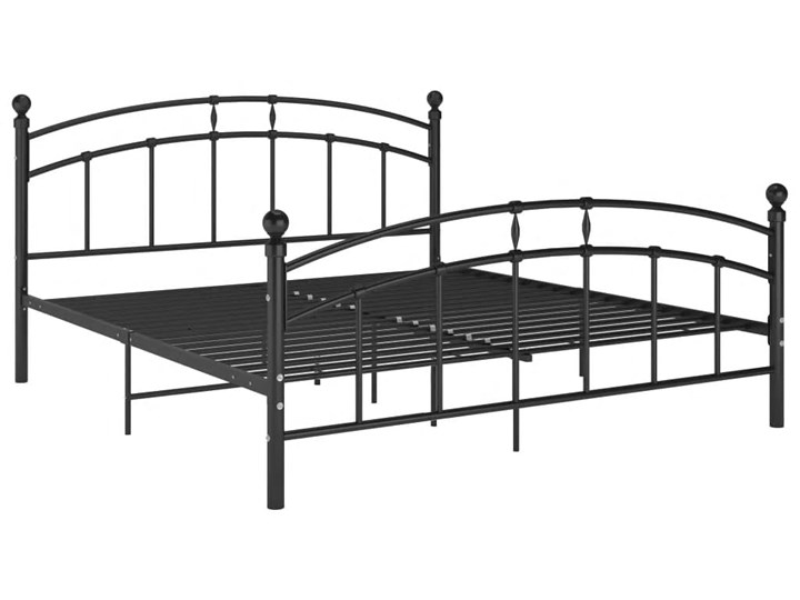 vidaXL Rama łóżka, czarna, metalowa, 140 x 200 cm Łóżko metalowe Kolor Czarny