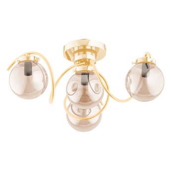 Stylowa lampa do sypialni KRETKA 4xE14 wys. 23cm | złoty