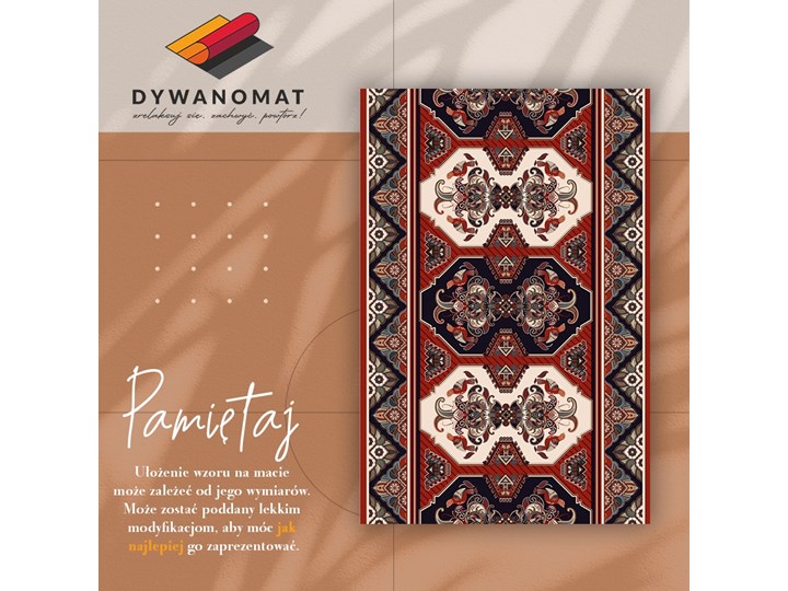 Uniwersalny dywan winylowy Vintage perski wzór 60x90 cm Prostokątny Dywany 80x120 cm Kategoria Dywany Kolor Czerwony
