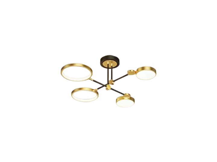 Ledness - żyrandol LED 75cm pierścienie złoty mat