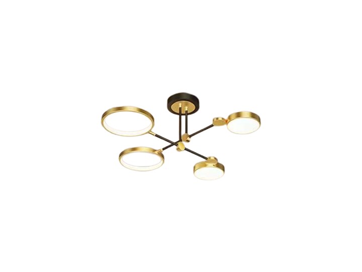 Ledness - żyrandol LED 75cm pierścienie złoty mat Metal Tworzywo sztuczne Kategoria Lampy wiszące