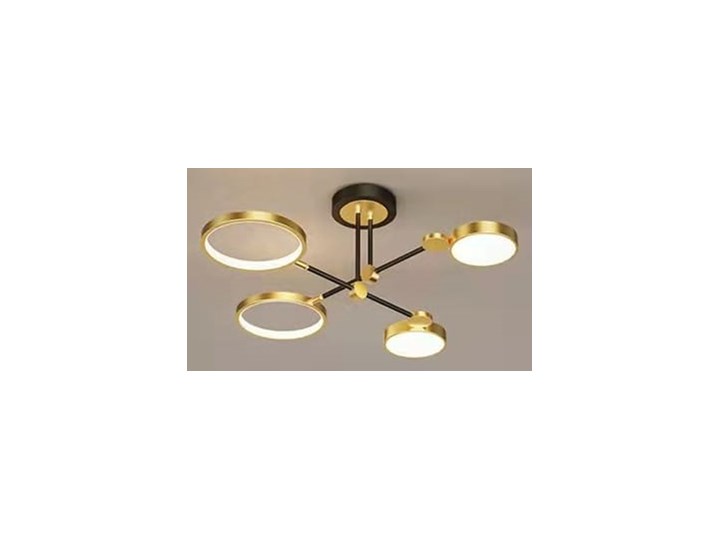 Ledness - żyrandol LED 75cm pierścienie złoty mat Metal Tworzywo sztuczne Kategoria Lampy wiszące