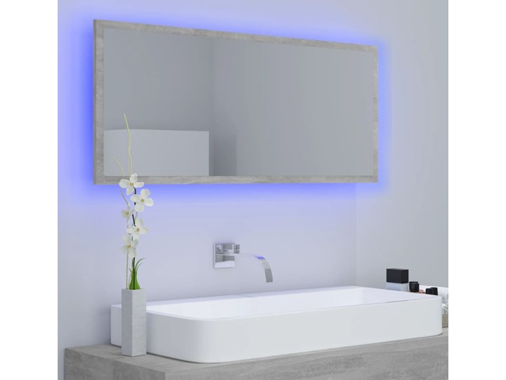 vidaXL Lustro łazienkowe z LED, szarość betonu, 100x8,5x37 cm, płyta Pomieszczenie Łazienka Ścienne Prostokątne Styl Nowoczesny