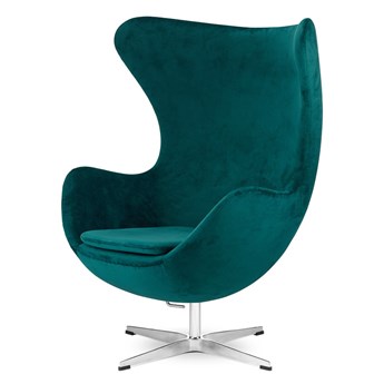 Fotel Egg Jajo Premium Velvet Treviso Aksamitny Welur obrotowy z funkcją bujania PROMOCJA Morski (5187-50) Srebrny