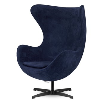 Fotel Egg Jajo Premium Velvet Treviso Aksamitny Welur obrotowy z funkcją bujania Granatowy (22718-32) Czarny