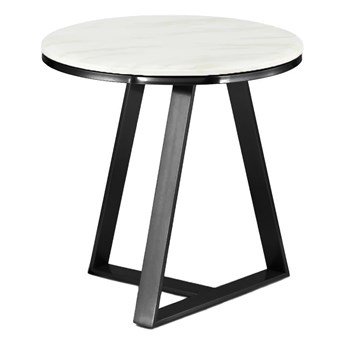 Vinclar mały okrągły stolik kawowy marmur styl glamour Biały Czarny
