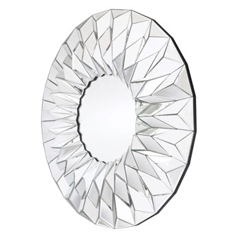 Lustro okrągłe nowoczesne w trójwymiarowej lustrzanej ramie Hecate 100 cm