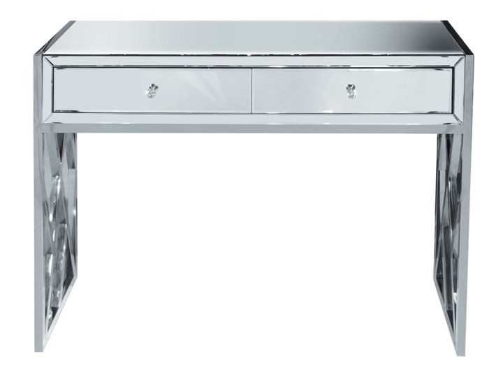 Konsola toaletka nowoczesna lustrzana nogi chromowane srebrne Taranto 45/78/120 cm