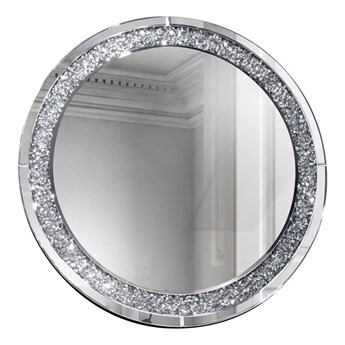 Lustro okrągłe nowoczesne w ramie lustrzanej z kryształkami Camillo 90 cm