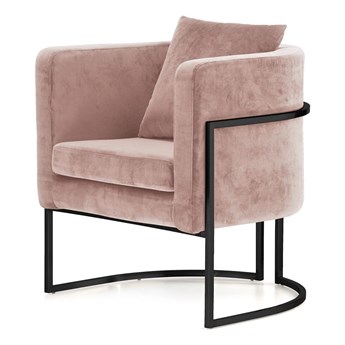 Fotel Miriam Velvet nowoczesny do salonu styl glamour Pudrowy róż (5187-32) Czarny