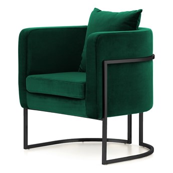 Fotel Miriam Velvet nowoczesny do salonu styl glamour Butelkowy (SWAN-16) Czarny
