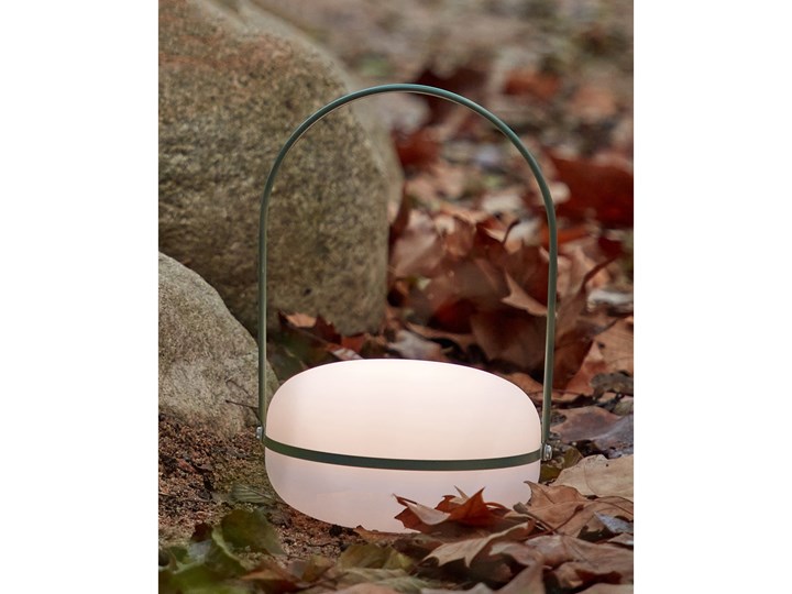 Lampa stołowa Tea z polietylenu i metalu z zielonym wykończeniem Lampa dekoracyjna Tworzywo sztuczne Kategoria Lampy stołowe
