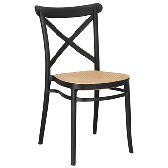 Krzesło z tworzywa w imitacji plecionki wiedeńskiej Moreno