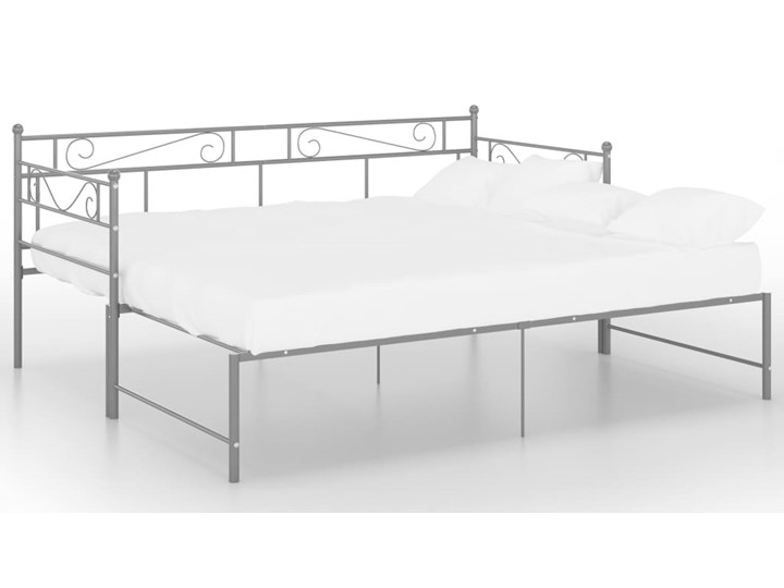 vidaXL Sofa z wysuwaną ramą łóżka, szara, metalowa, 90x200 cm Szerokość 90 cm Głębokość 90 cm Pomieszczenie Pokój nastolatka