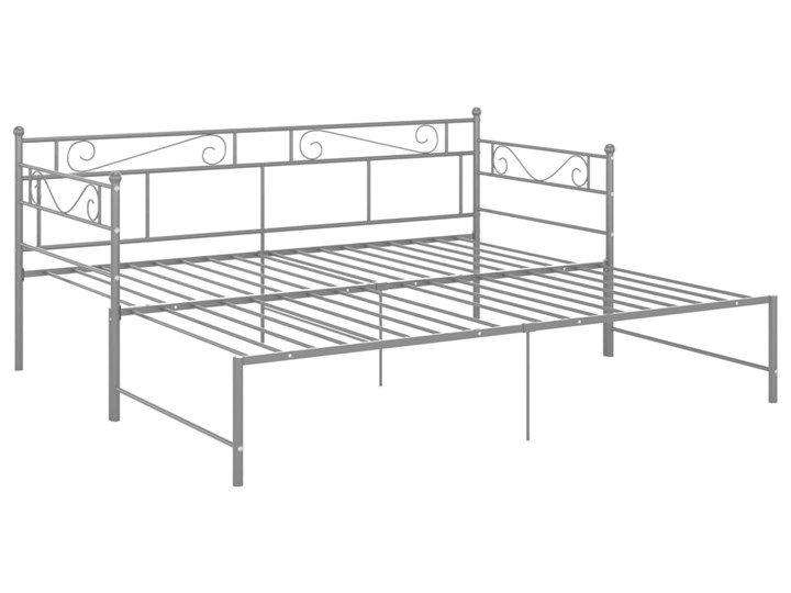 vidaXL Sofa z wysuwaną ramą łóżka, szara, metalowa, 90x200 cm Szerokość 90 cm Głębokość 90 cm Pomieszczenie Pokój nastolatka